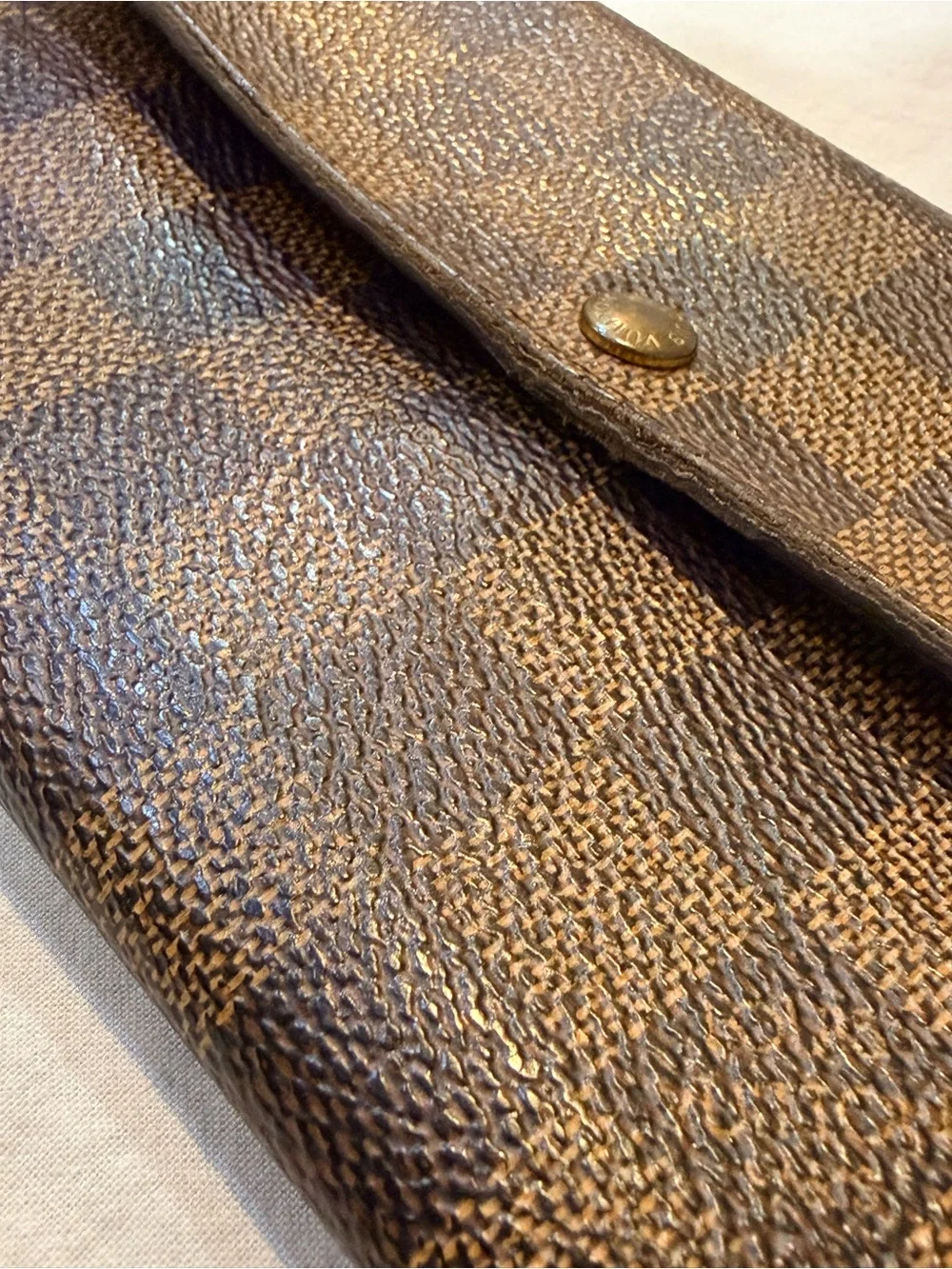 Louis Vuitton Brown Damier Fold Wallet (authentic)